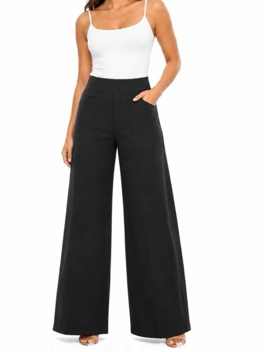 Old Navy NWOT Pixie Wide Leg High Rise Comfort Waistband Pants in Black Jack SP